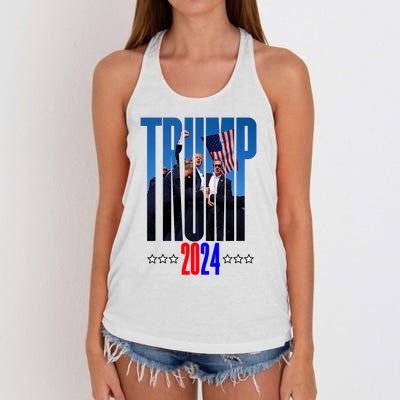 Support Donald Trump 2024 Presidential Election Campaign Women's Knotted Racerback Tank