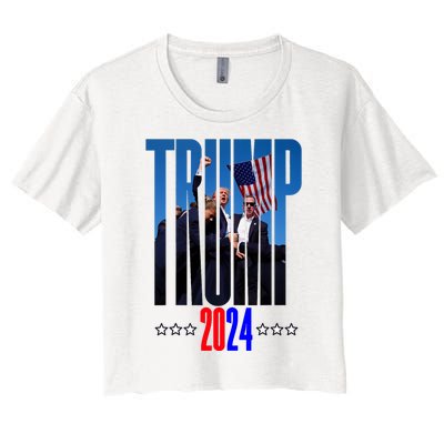 Support Donald Trump 2024 Presidential Election Campaign Women's Crop Top Tee