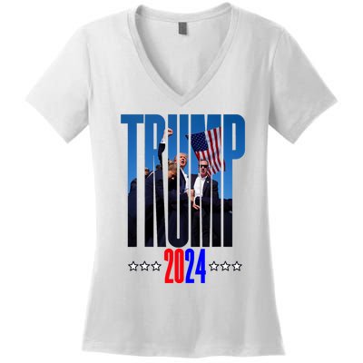 Support Donald Trump 2024 Presidential Election Campaign Women's V-Neck T-Shirt