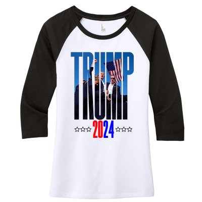 Support Donald Trump 2024 Presidential Election Campaign Women's Tri-Blend 3/4-Sleeve Raglan Shirt