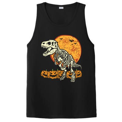 Skeleton Dinosaur Trex Dino Pumpkins Moon Boy Halloween PosiCharge Competitor Tank