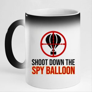 Shoot Down The Spy Balloon Political 11oz Black Color Changing Mug