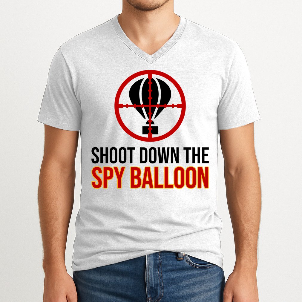 Shoot Down The Spy Balloon Political V-Neck T-Shirt