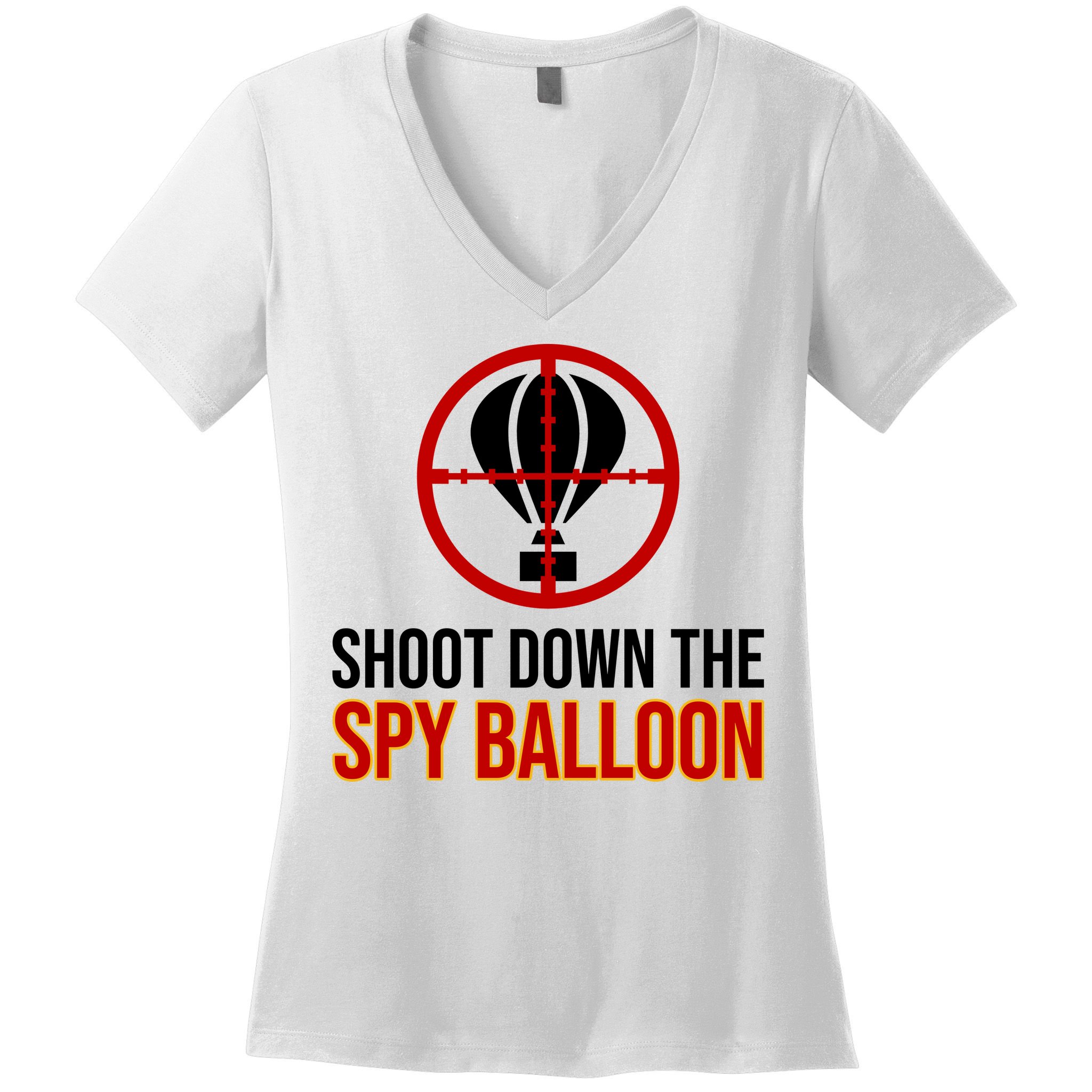 Shoot Down The Spy Balloon Political Women's V-Neck T-Shirt