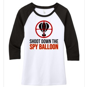 Shoot Down The Spy Balloon Political Women's Tri-Blend 3/4-Sleeve Raglan Shirt