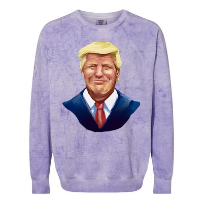 Smiling Donald Trump Portrait Colorblast Crewneck Sweatshirt