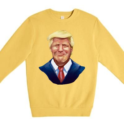 Smiling Donald Trump Portrait Premium Crewneck Sweatshirt