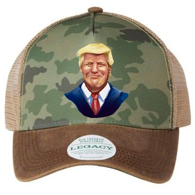 Smiling Donald Trump Portrait Legacy Tie Dye Trucker Hat