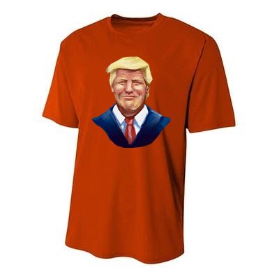 Smiling Donald Trump Portrait Youth Performance Sprint T-Shirt