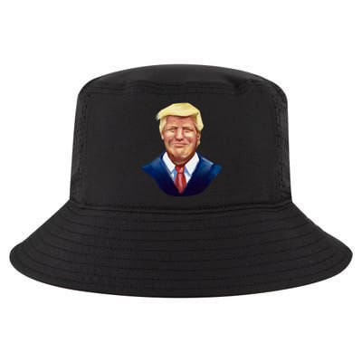 Smiling Donald Trump Portrait Cool Comfort Performance Bucket Hat