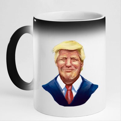 Smiling Donald Trump Portrait 11oz Black Color Changing Mug