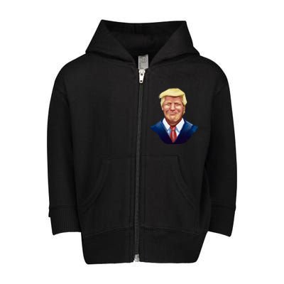 Smiling Donald Trump Portrait Toddler Zip Fleece Hoodie