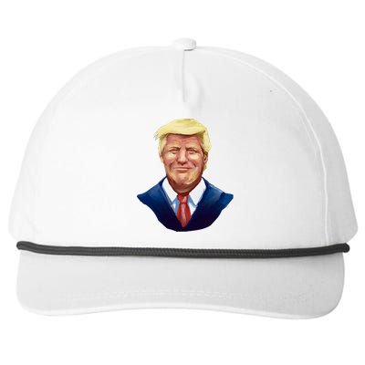 Smiling Donald Trump Portrait Snapback Five-Panel Rope Hat