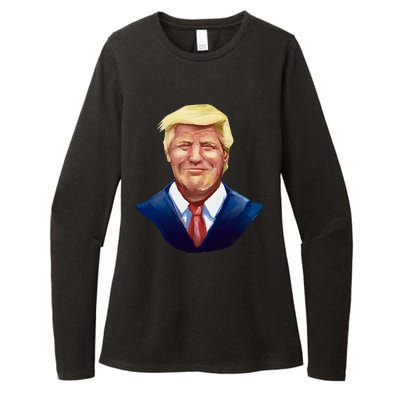 Smiling Donald Trump Portrait Womens CVC Long Sleeve Shirt