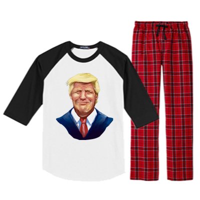 Smiling Donald Trump Portrait Raglan Sleeve Pajama Set