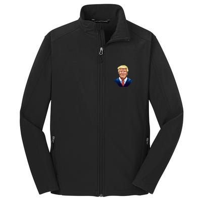 Smiling Donald Trump Portrait Core Soft Shell Jacket