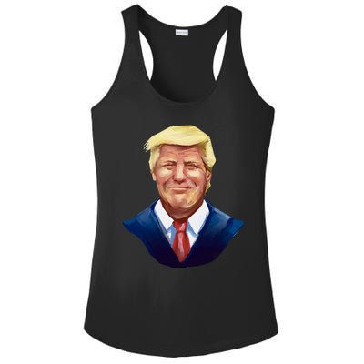 Smiling Donald Trump Portrait Ladies PosiCharge Competitor Racerback Tank