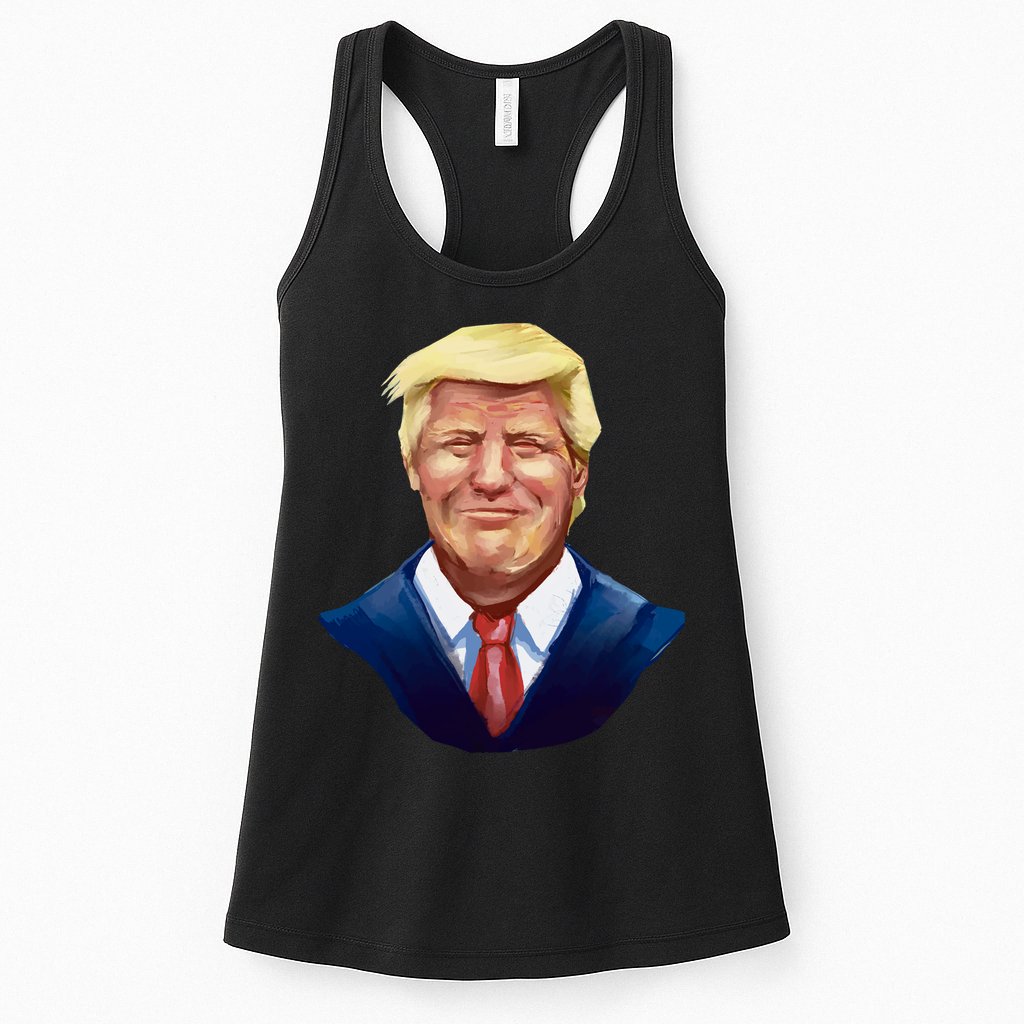 Smiling Donald Trump Portrait Womens Tank Top