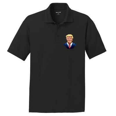 Smiling Donald Trump Portrait PosiCharge RacerMesh Polo