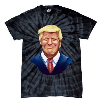 Smiling Donald Trump Portrait Tie-Dye T-Shirt