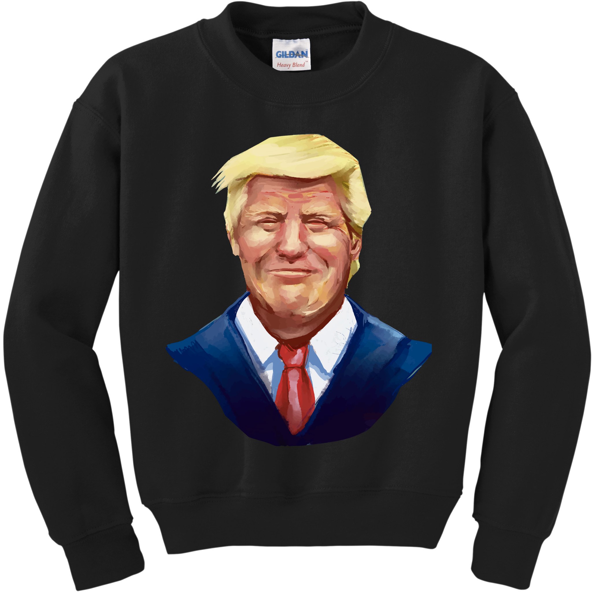 Smiling Donald Trump Portrait Kids Sweatshirt
