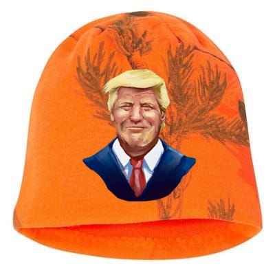 Smiling Donald Trump Portrait Kati - Camo Knit Beanie