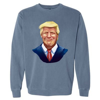 Smiling Donald Trump Portrait Garment-Dyed Sweatshirt