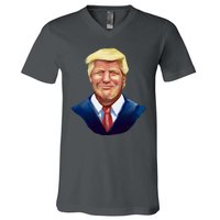 Smiling Donald Trump Portrait V-Neck T-Shirt