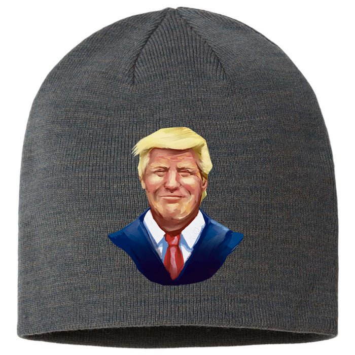 Smiling Donald Trump Portrait Sustainable Beanie