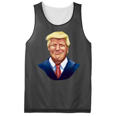 Smiling Donald Trump Portrait Mesh Reversible Basketball Jersey Tank