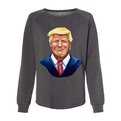 Smiling Donald Trump Portrait Womens California Wash Sweatshirt