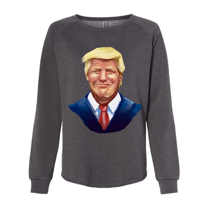 Smiling Donald Trump Portrait Womens California Wash Sweatshirt