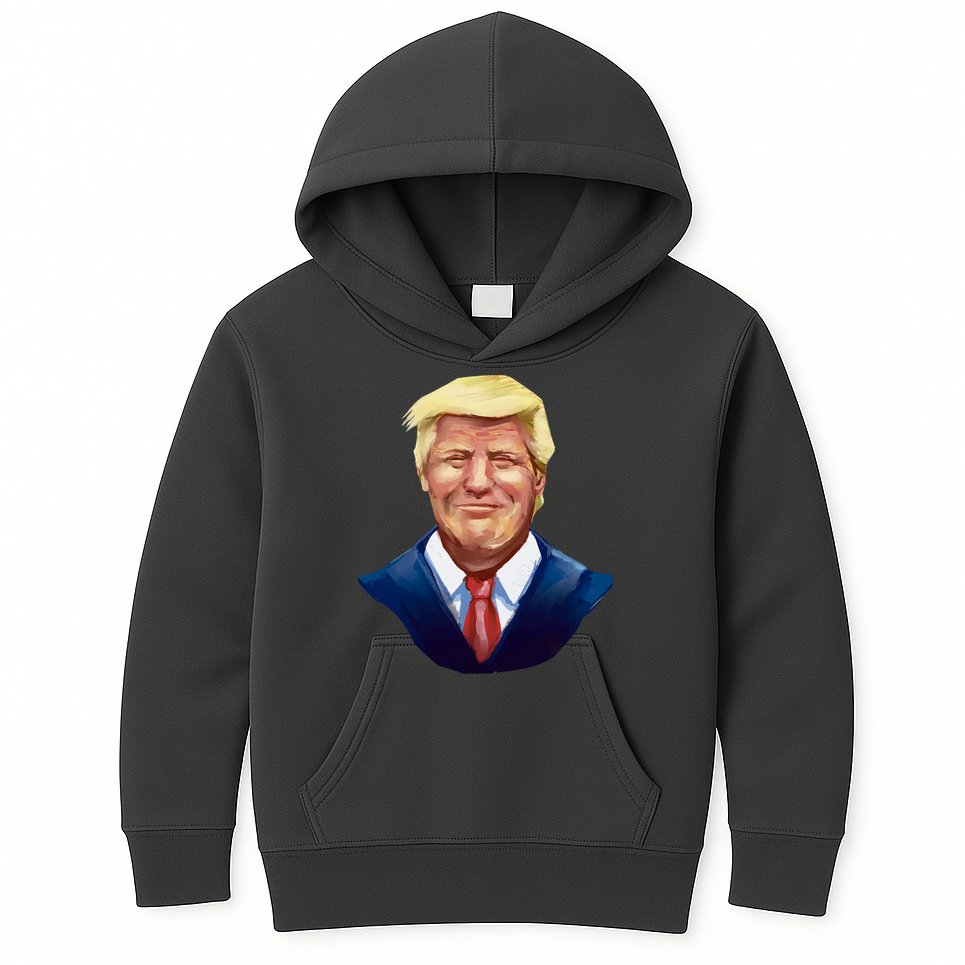 Smiling Donald Trump Portrait Kids Hoodie