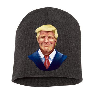 Smiling Donald Trump Portrait Short Acrylic Beanie