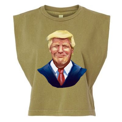 Smiling Donald Trump Portrait Garment-Dyed Women's Muscle Tee