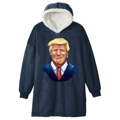 Smiling Donald Trump Portrait Hooded Wearable Blanket