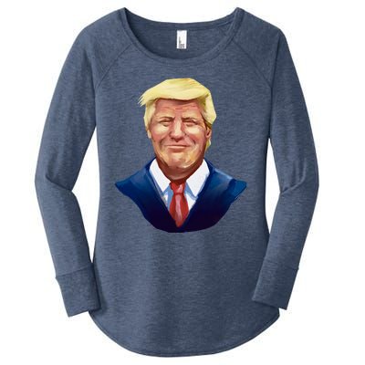 Smiling Donald Trump Portrait Women's Perfect Tri Tunic Long Sleeve Shirt