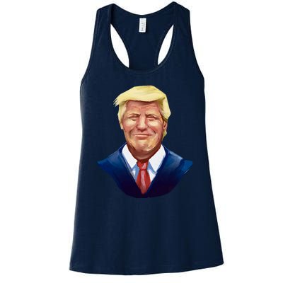 Smiling Donald Trump Portrait Women's Racerback Tank