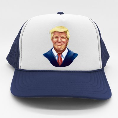 Smiling Donald Trump Portrait Trucker Hat