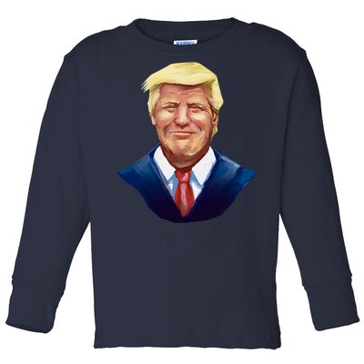 Smiling Donald Trump Portrait Toddler Long Sleeve Shirt