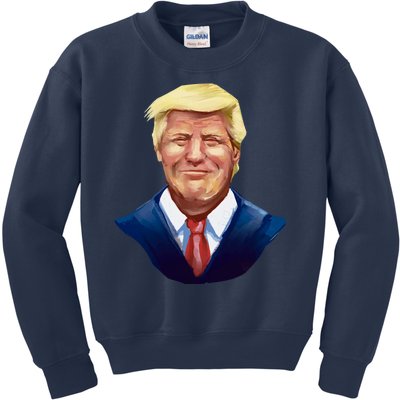 Smiling Donald Trump Portrait Kids Sweatshirt