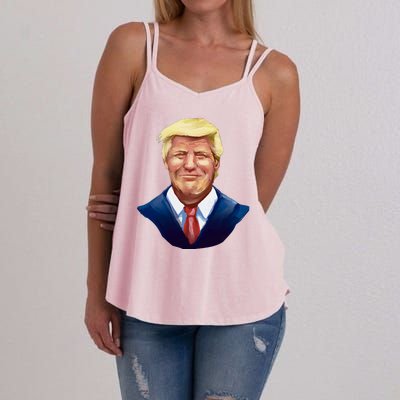 Smiling Donald Trump Portrait Women's Strappy Tank