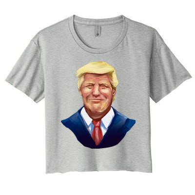 Smiling Donald Trump Portrait Women's Crop Top Tee