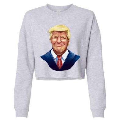 Smiling Donald Trump Portrait Cropped Pullover Crew