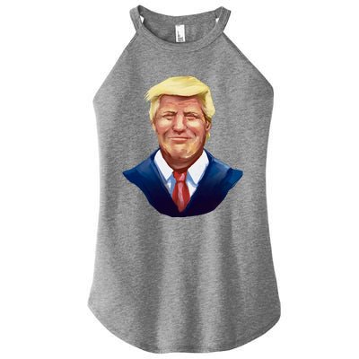 Smiling Donald Trump Portrait Women's Perfect Tri Rocker Tank