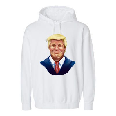 Smiling Donald Trump Portrait Garment-Dyed Fleece Hoodie