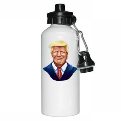 Smiling Donald Trump Portrait Aluminum Water Bottle