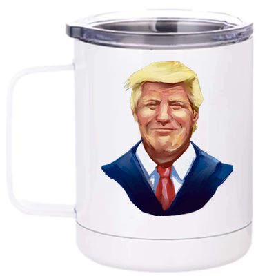 Smiling Donald Trump Portrait 12 oz Stainless Steel Tumbler Cup