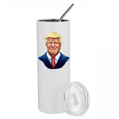 Smiling Donald Trump Portrait Stainless Steel Tumbler