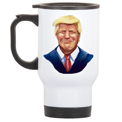 Smiling Donald Trump Portrait Stainless Steel Travel Mug